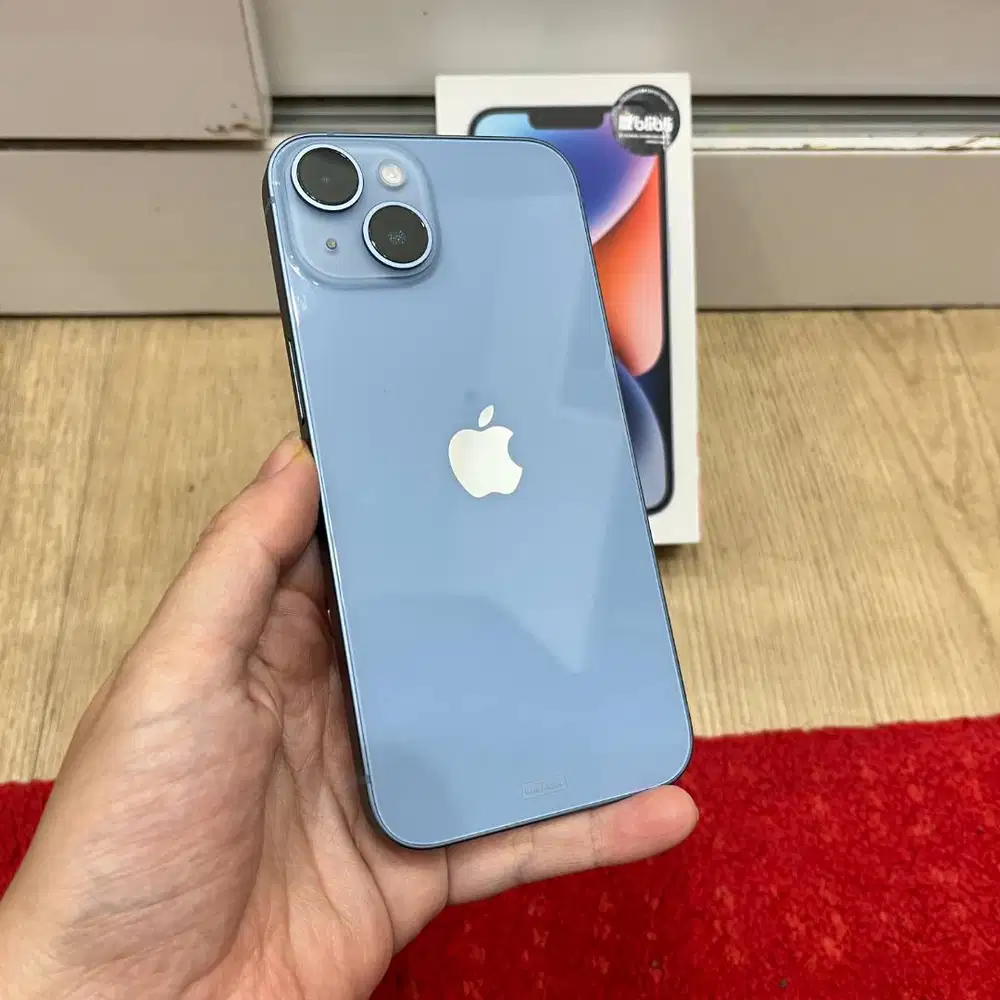 iPhone 14 Blue 128GB second iBox Fullset Garansi ON