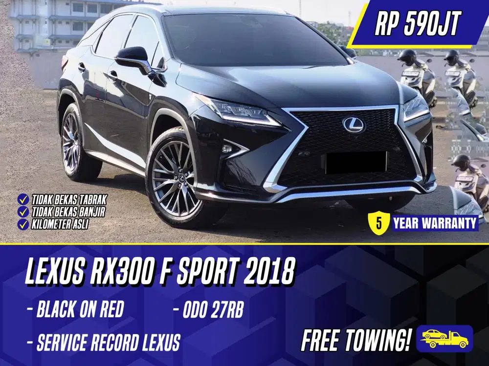 Lexus RX300 F Sport 2018 Black on Red Hitam RX 300 FSport