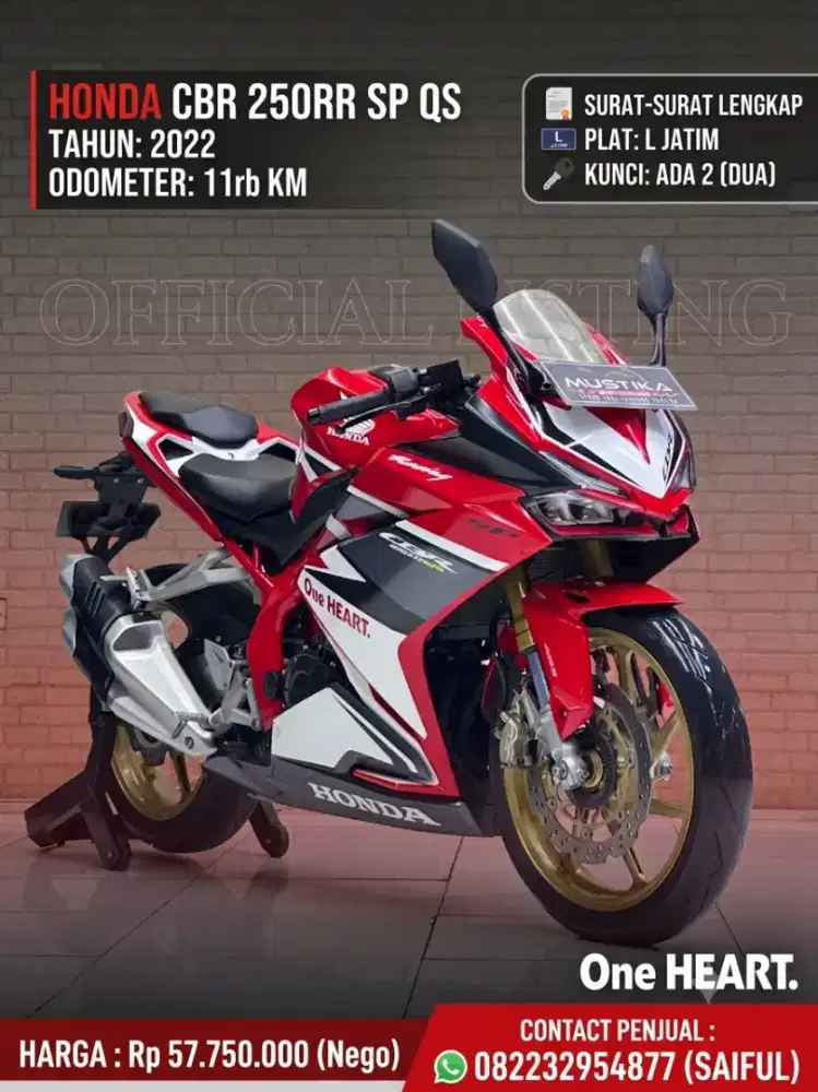 Perfect Condition!!Honda CBR 250RR Sp Qs 2022 Odo11rb Mulus-Mustika