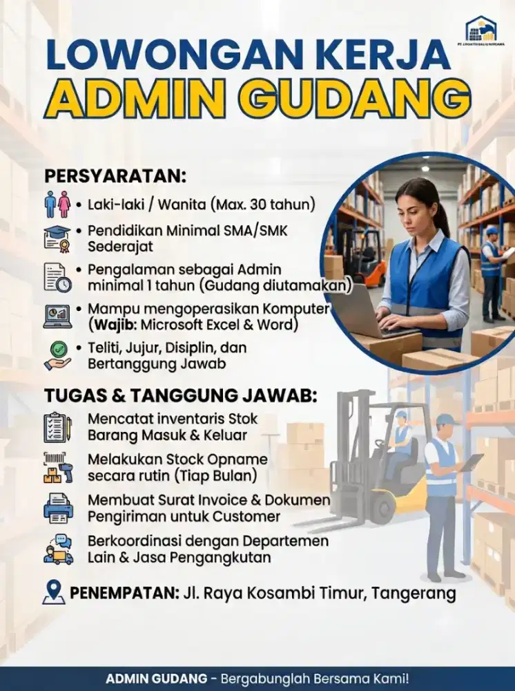 LOWONGAN ADMIN GUDANG