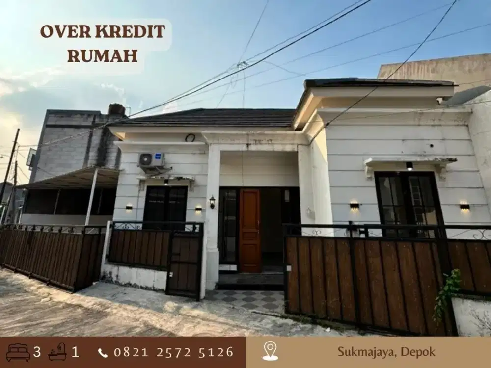 Jual OVER KREDIT Rumah LT110 98JT dkt Stasiun KRL di Sukmajaya Depok