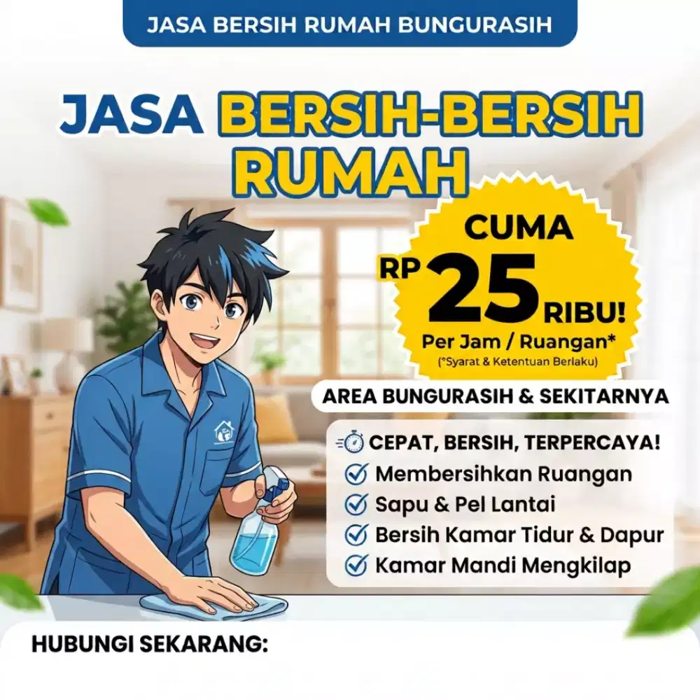 Jasa bersihkan rumah dll sekitar bungurasih