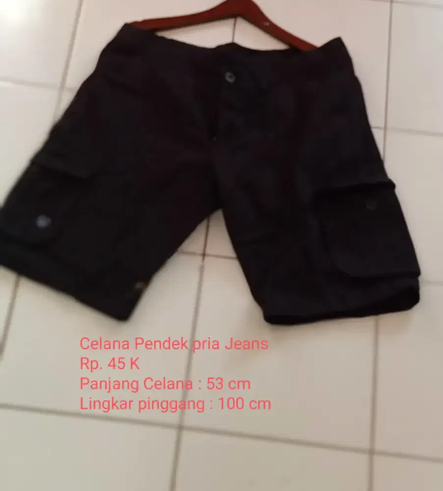 Celana pendek pria jeans