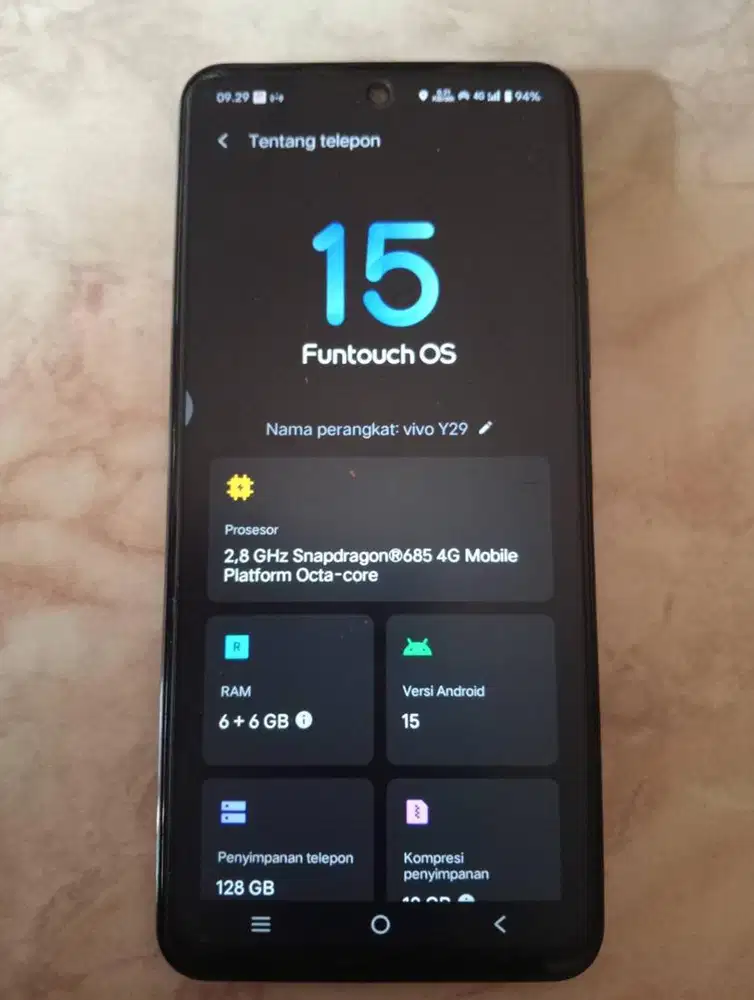Vivo y29 nomin fulset ram 6+6 128