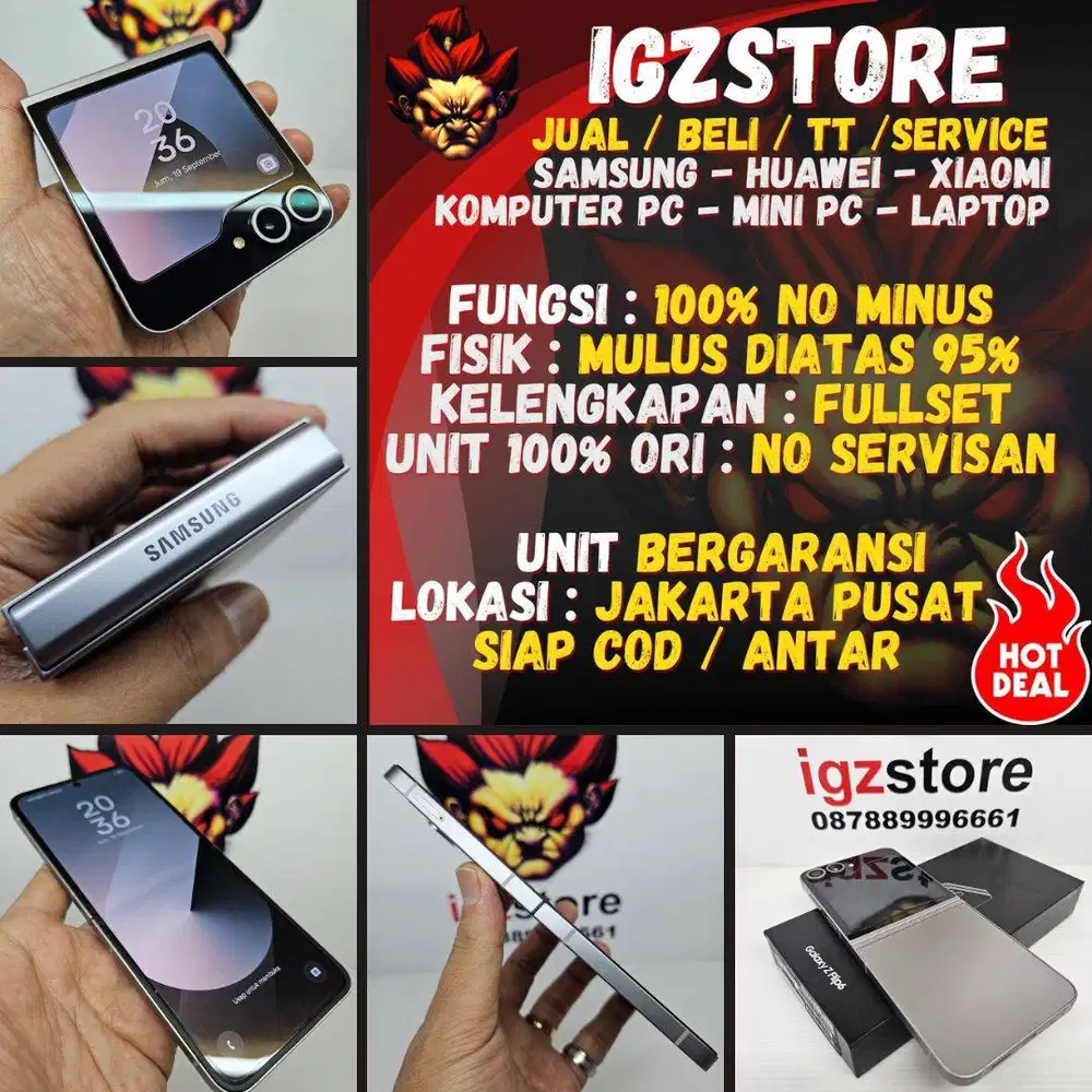 SIAP COD : Samsung Z Flip 6 12/256 Silver SEIN NO MINUS