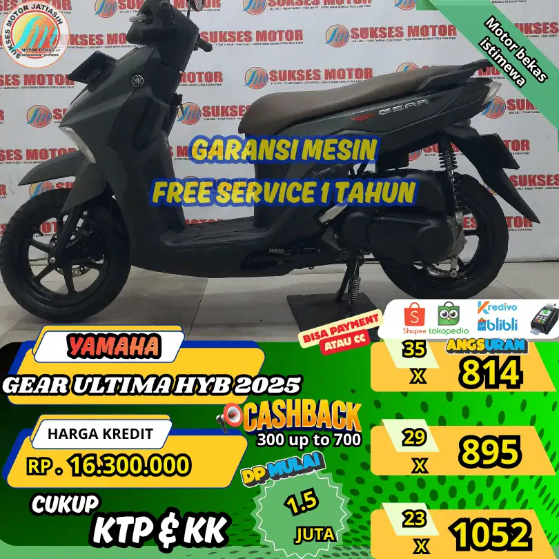 YAMAHA GEAR 125 ULTIMA 2025 DP&ANGSURANTERMURAHSYRTKTP&KK(SUKSESMOTOR)