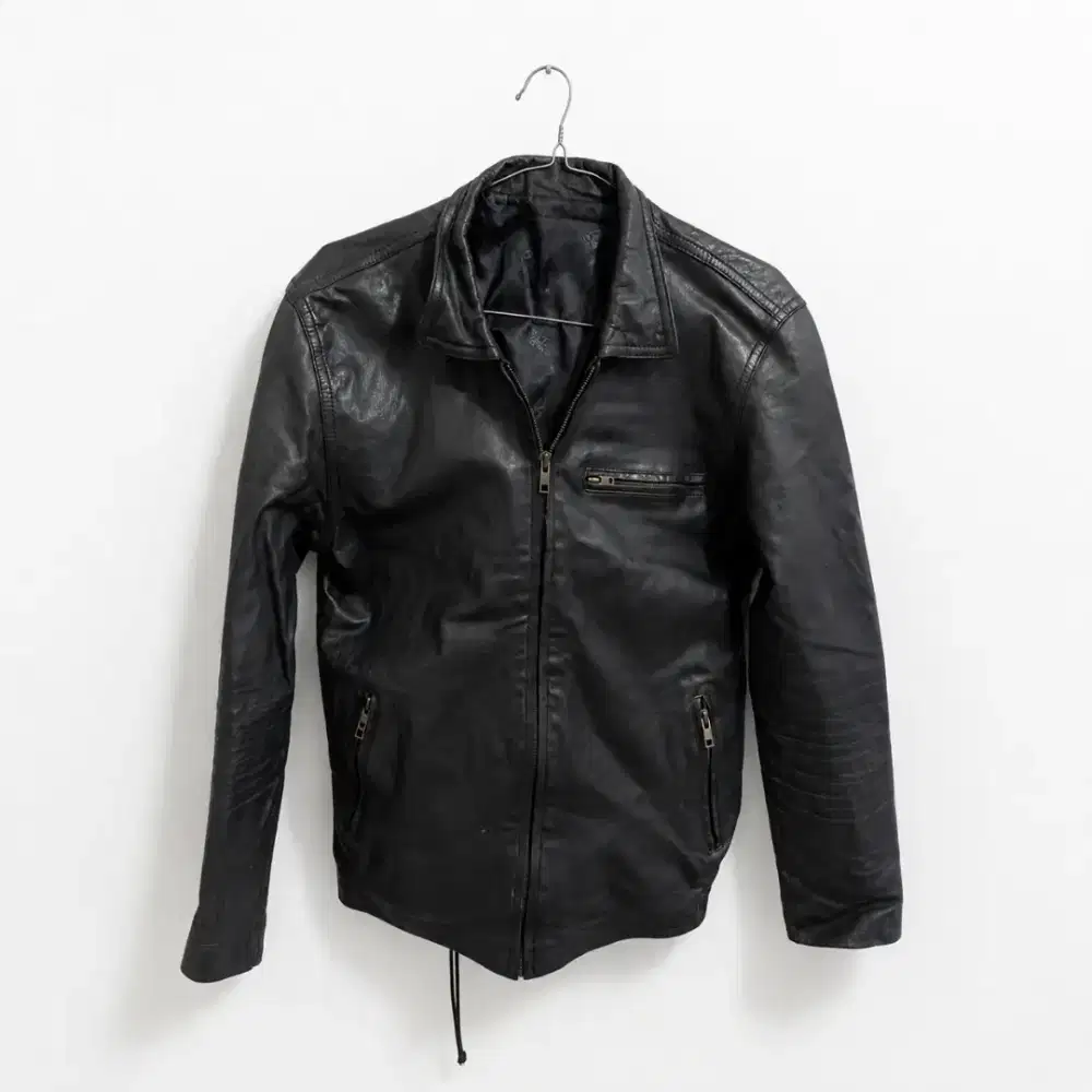Jaket Kulit Sapi Asli Custom Ukuran M