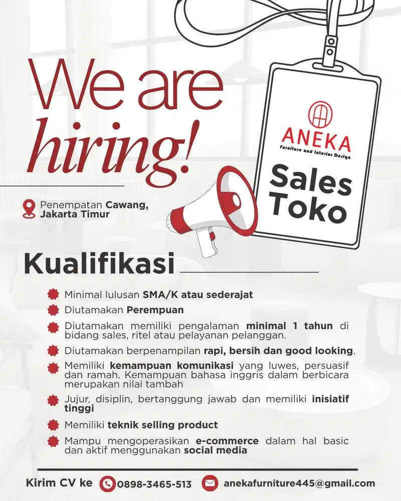 Lowongan Sales Toko