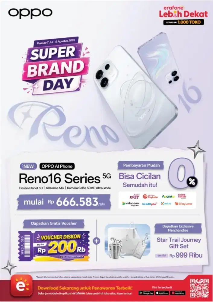 SUPER BRAND DAY OPPO RENO16 SERIES hadir diErafone Summarecon Mall BDG