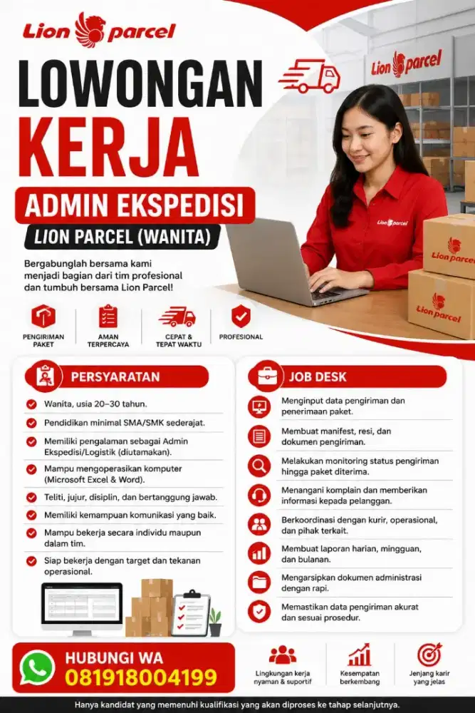 Dibutuhkan Admin Expedisi