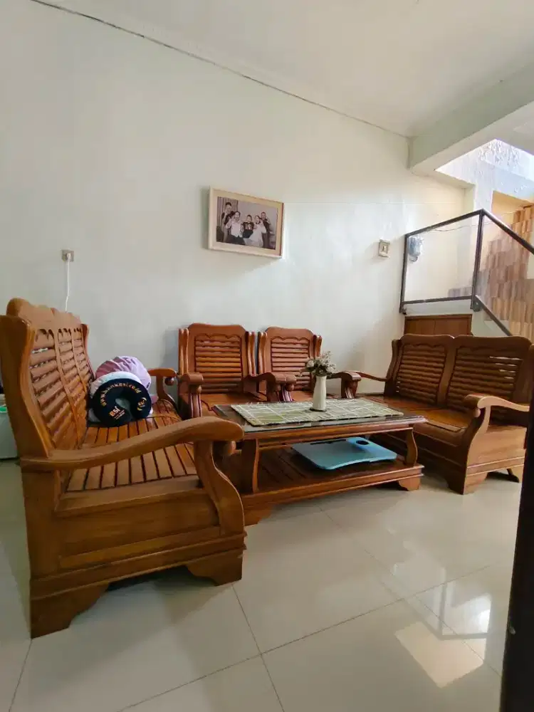 Jual set bangku kayu jati