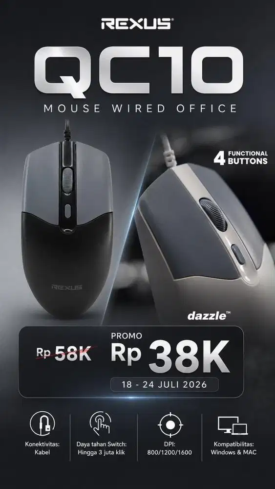 Mouse wired rexus QC10