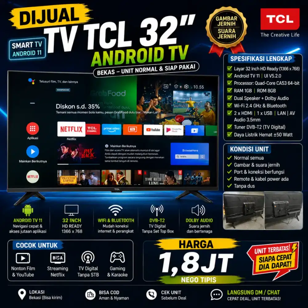 TV TCL 32 ANDROID 11