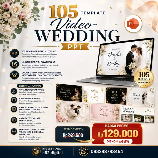 [Super Premium] 105 Template Video Wedding PPT