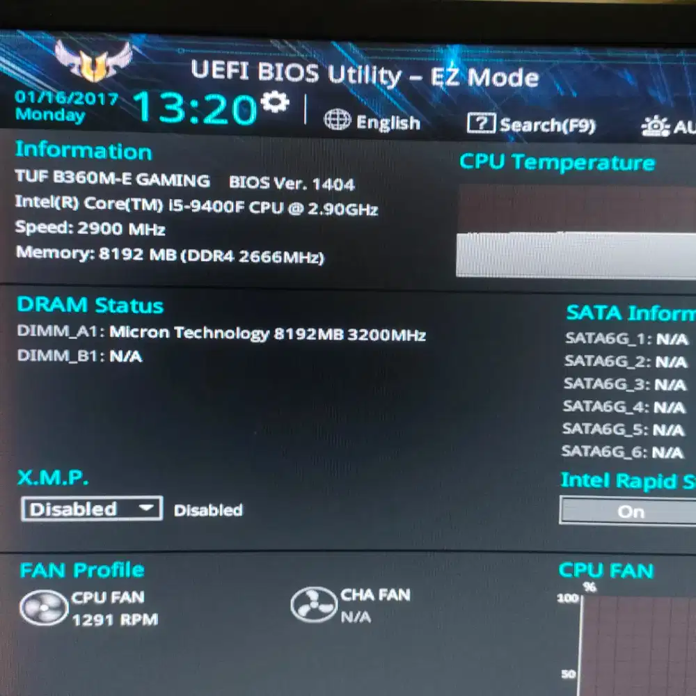 Asus TUF + Core i5 9400f