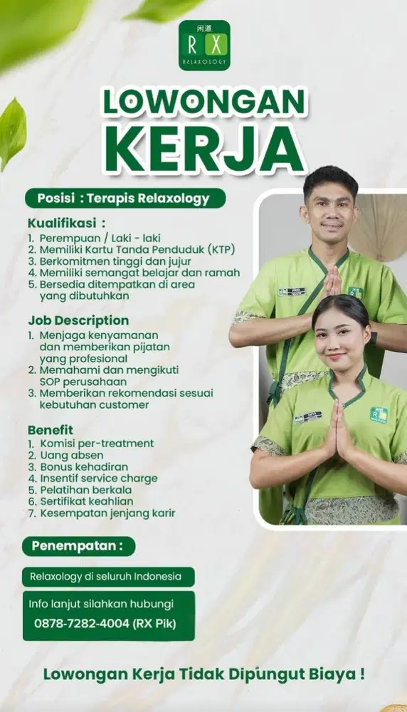 Loker Terapis RX RELAXOLOGY PIK