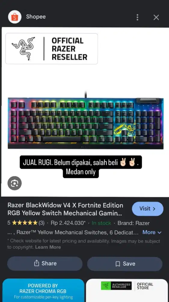 RAZER BLACKWIDOW V4 X FORTNITE EDITION