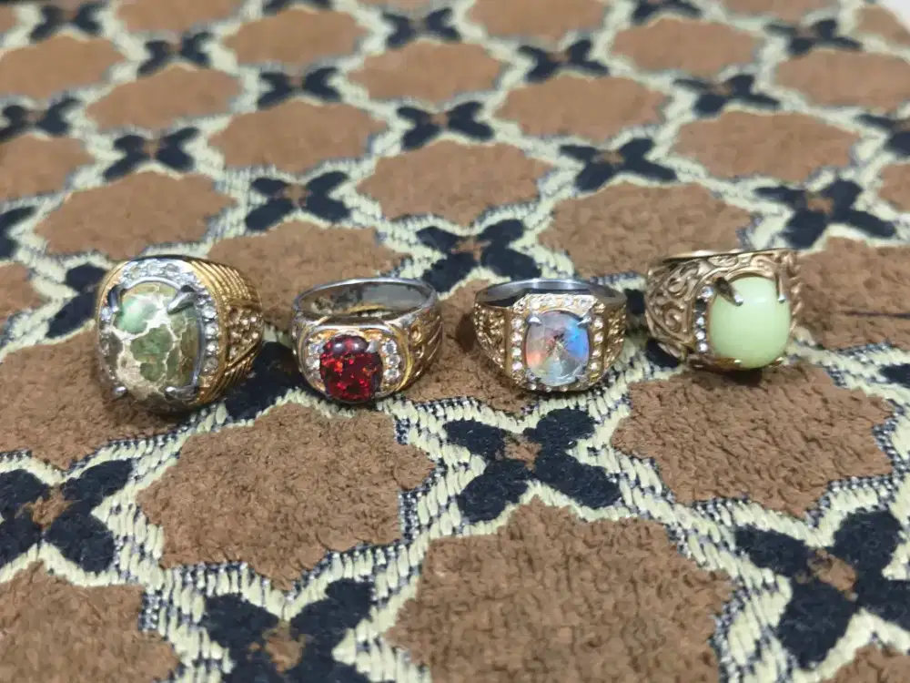 Jual batu permata cincin 4 batu ukuran ring no 7