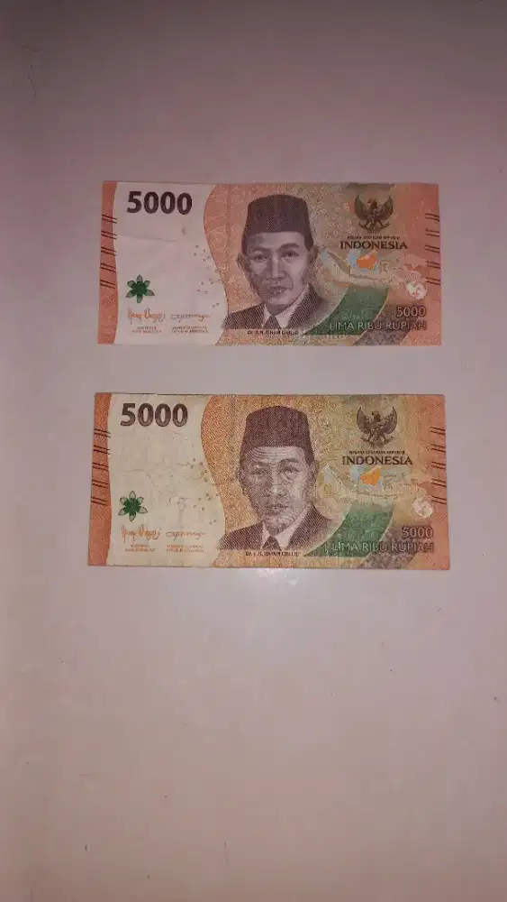 Uang kertas Rp 5 rb no seri unik