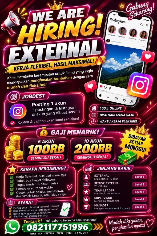 Lowongan Kerja Online Part Time Admin Instagram | WFH | Gaji Mingguan