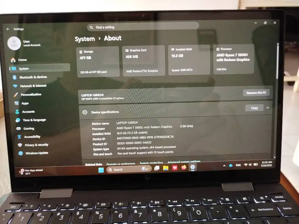 BU Laptop HP Envy x360 13 inch
