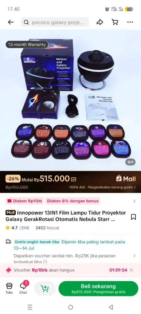 Lampu tidur proyektor