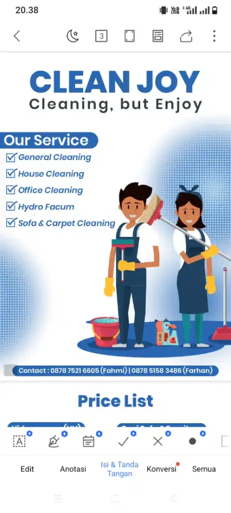 Housekeeping/cleaning service/cuci sofa dll