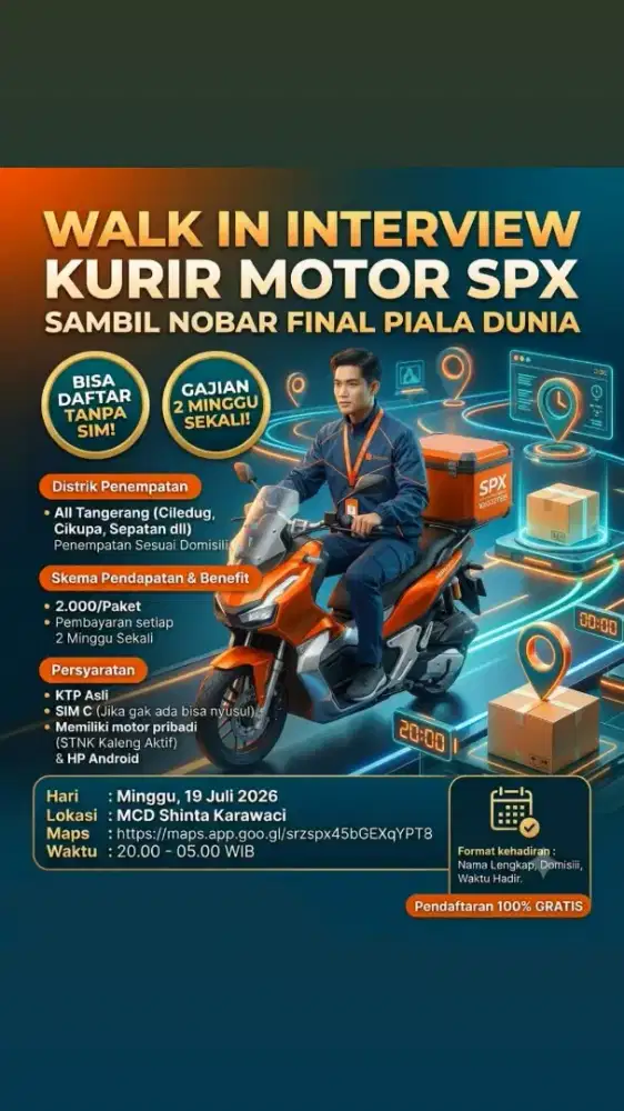 Loker kurir motor SPX