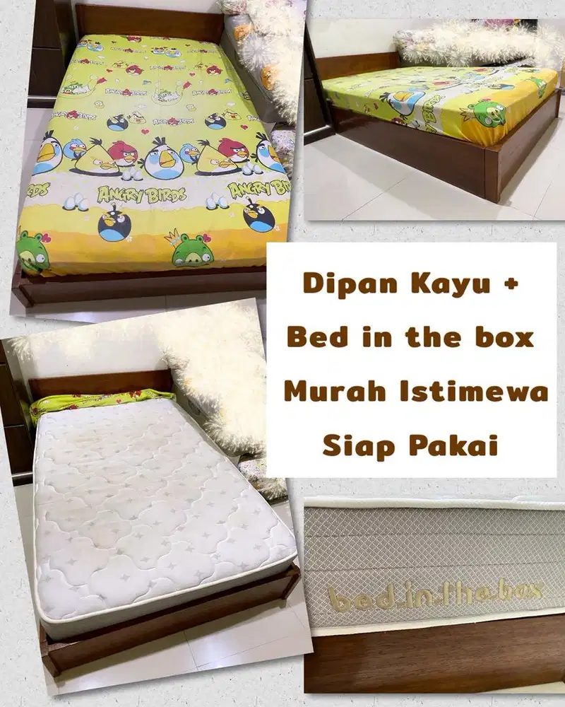 Dipan Kayu Bonus Bed IN THE BOX Murah Istimewa Siap Pakai