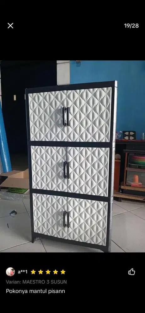 Lemarin 3 susun ( tinggi 90cm, lebar 43 cm) , rak roda 4 susun kokoh