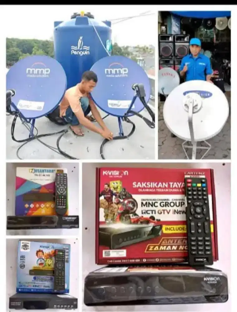 Antena digital uhf Parabola dan Cctv teknisi langsung,sawahan