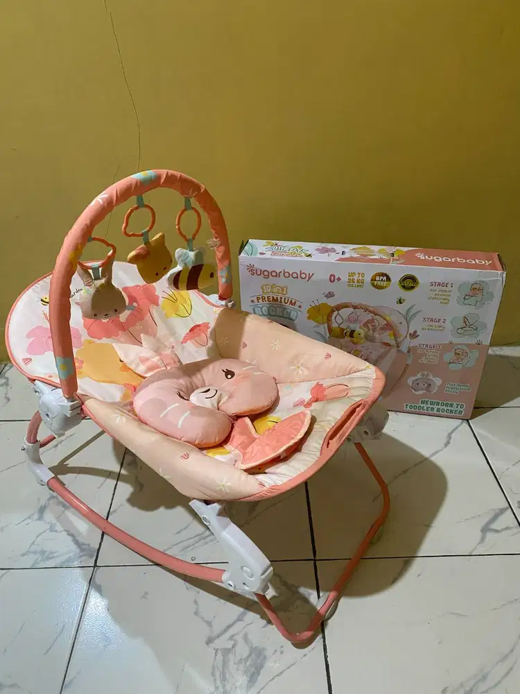 Baby Bouncer Sugar Baby Pink/Peach Preloved