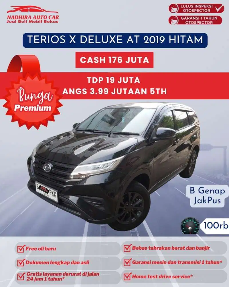 Angsuran 3 Jutaan Terios X Deluxe AT 2019 Hitam