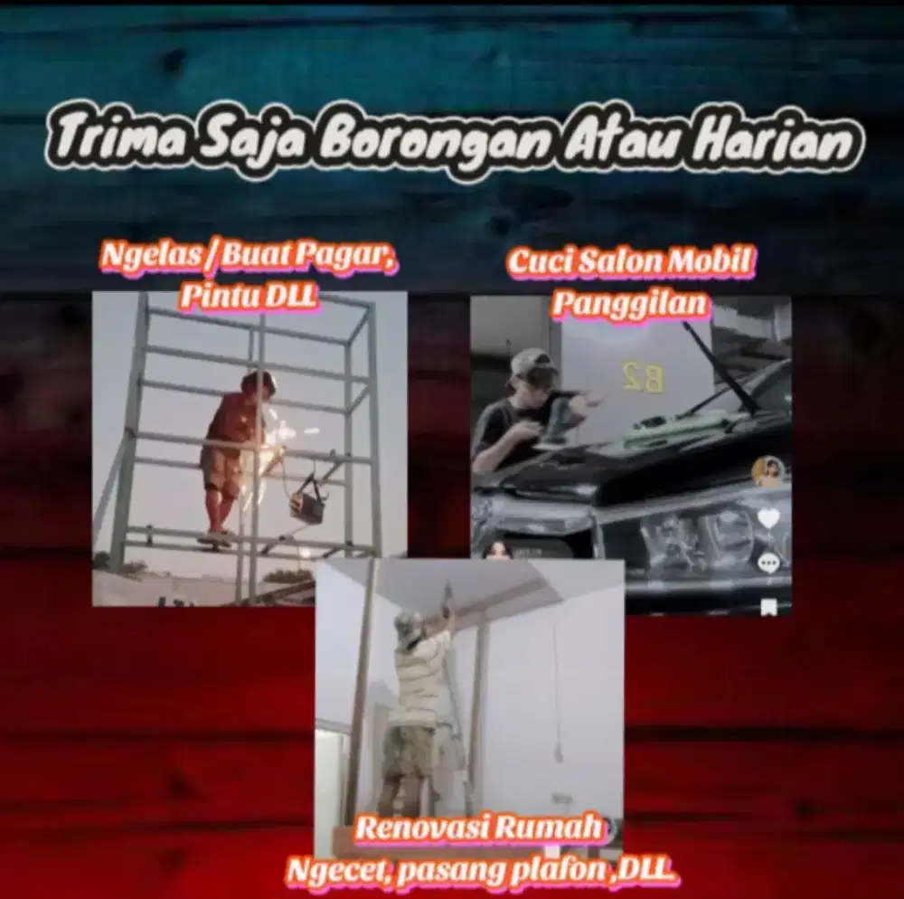 TRIMA JASA ( RenomasiRumah , Ngelas pagar , Cuci Salon Mobil Panggilan