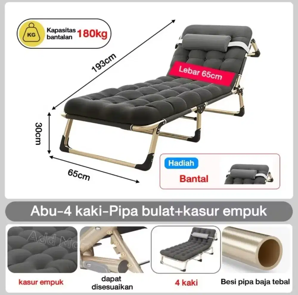 Dijual Ranjang Lipat Kursi Malas Dengan Kasur Bantal