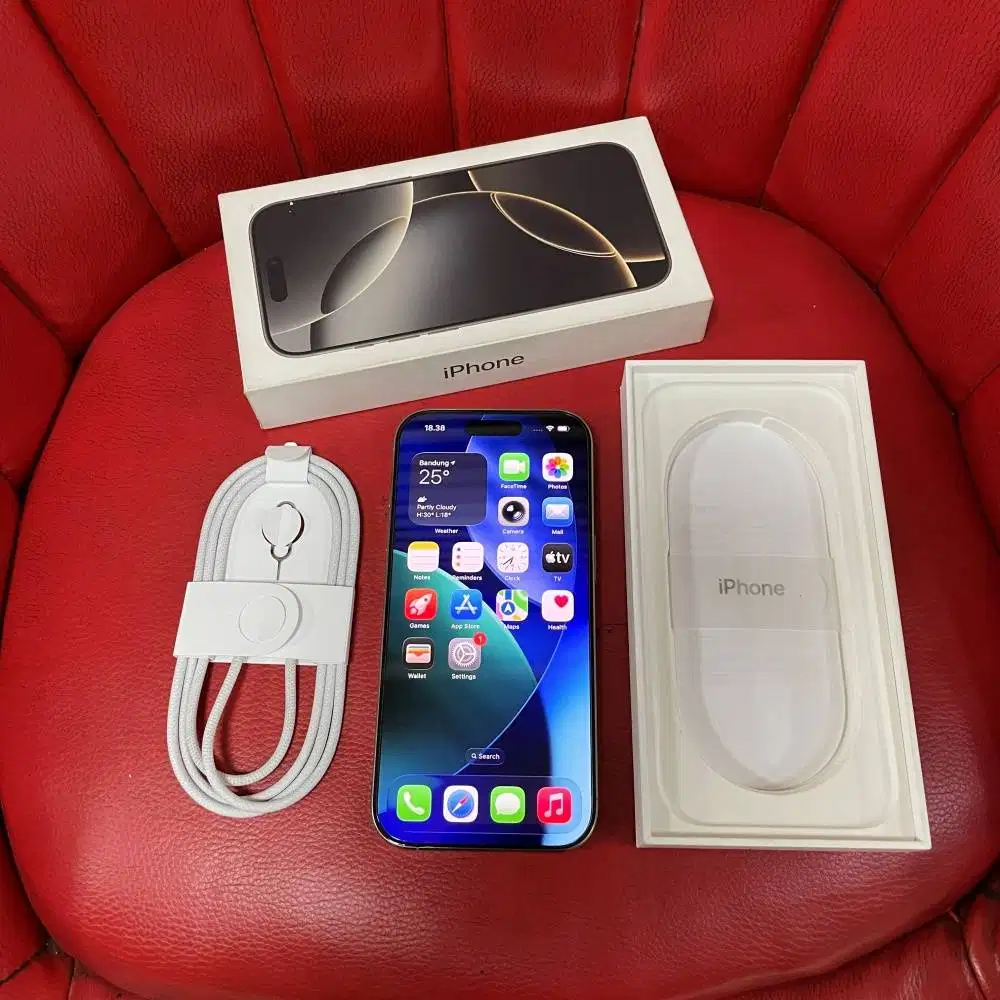 iPhone 16 Pro 256gb Garansi iBox Aktif Natural Titanium Fullset Ori