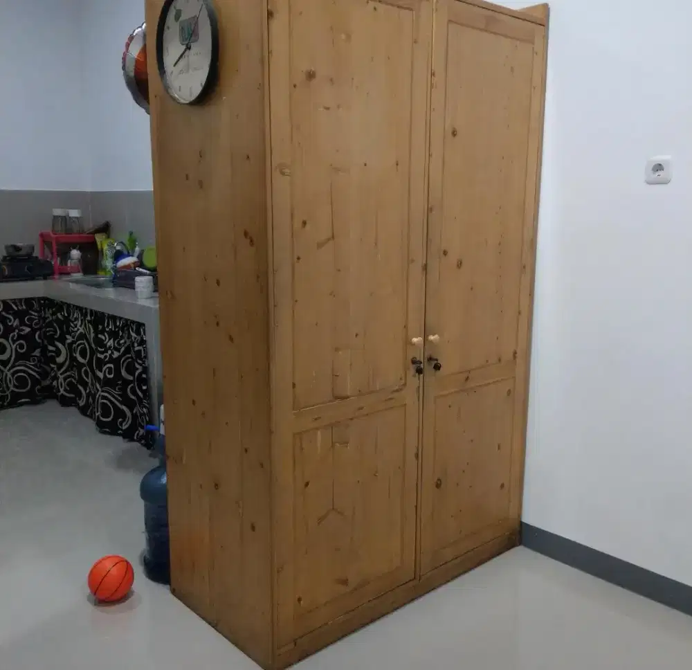 LEMARI PAKAIAN JATI BELANDA CUSTOM Kayu Asli Furniture 200x120x60 cm