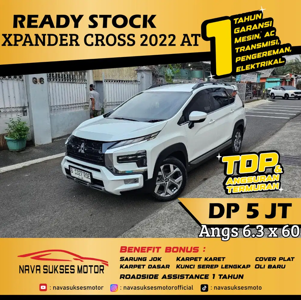 TDP 5 Jt Angs Termurah Xpander Cross 2022 Matic Putih Low Km Like New
