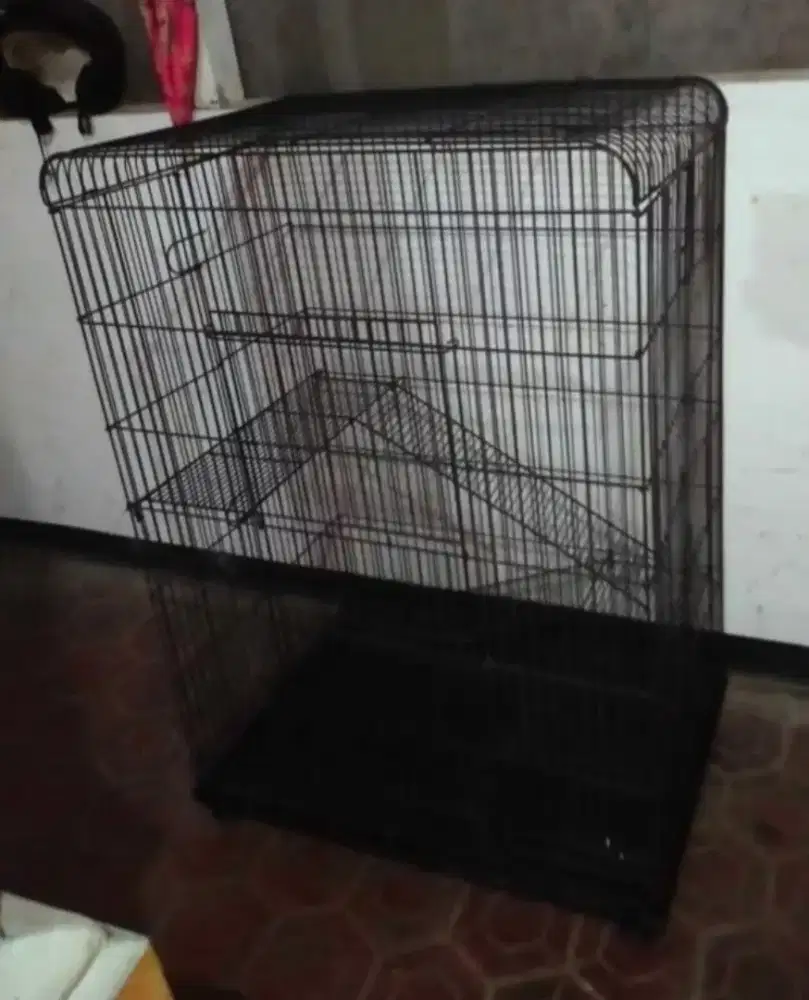 Kandang kucing merk oktagon Jumbo besi ruji tebal kokoh