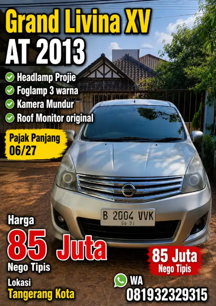 Nissan Grand Livina XV Matic AT 2013 Abu-abu Metalik Last Edition