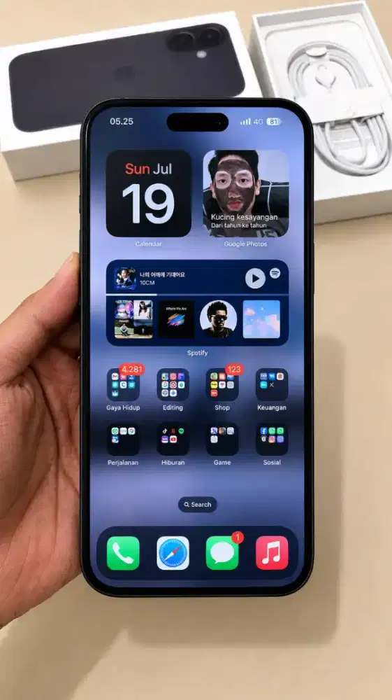 Iphone 16 PLUS 128gb inter fullset tt barter ajuin