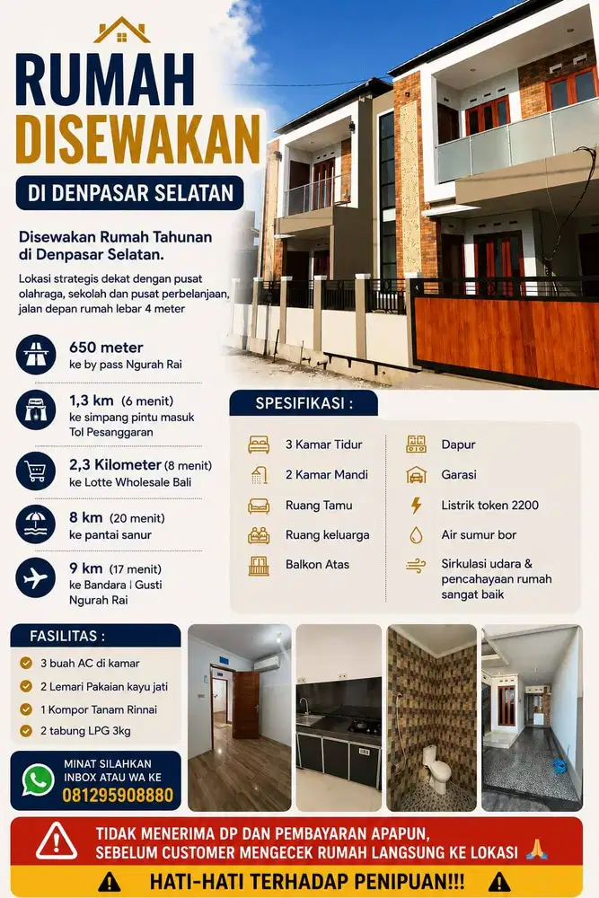 RUMAH DIKONTRAKAN DI DENPASAR SELATAN