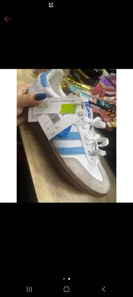 Sepatu samba White Blue