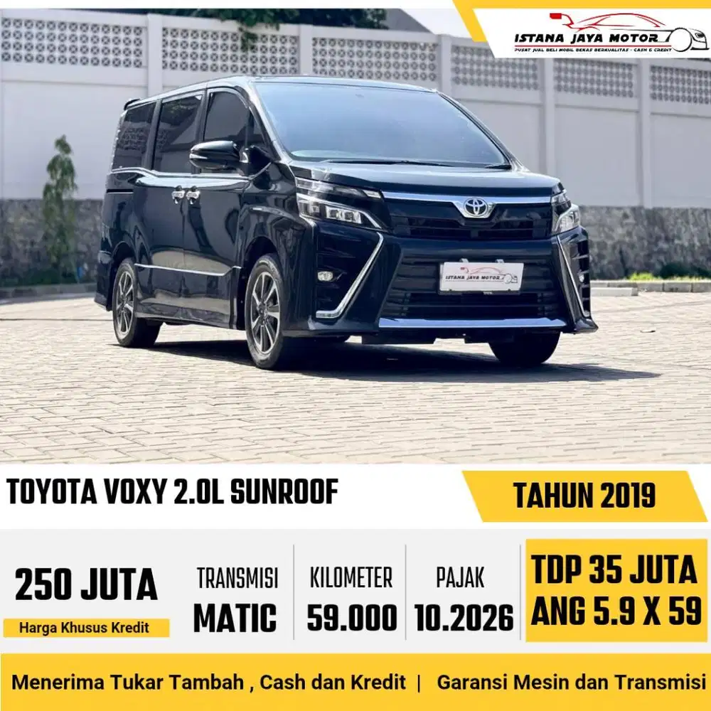 Toyota Voxy 2.0 Sunroof Automatic NIK 2019 Hitam