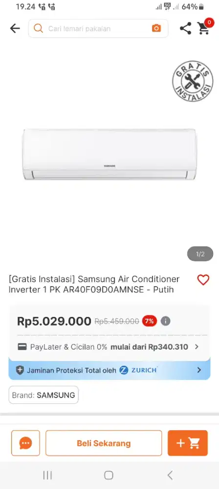 Ac samsung 1pk terbaru lowwat