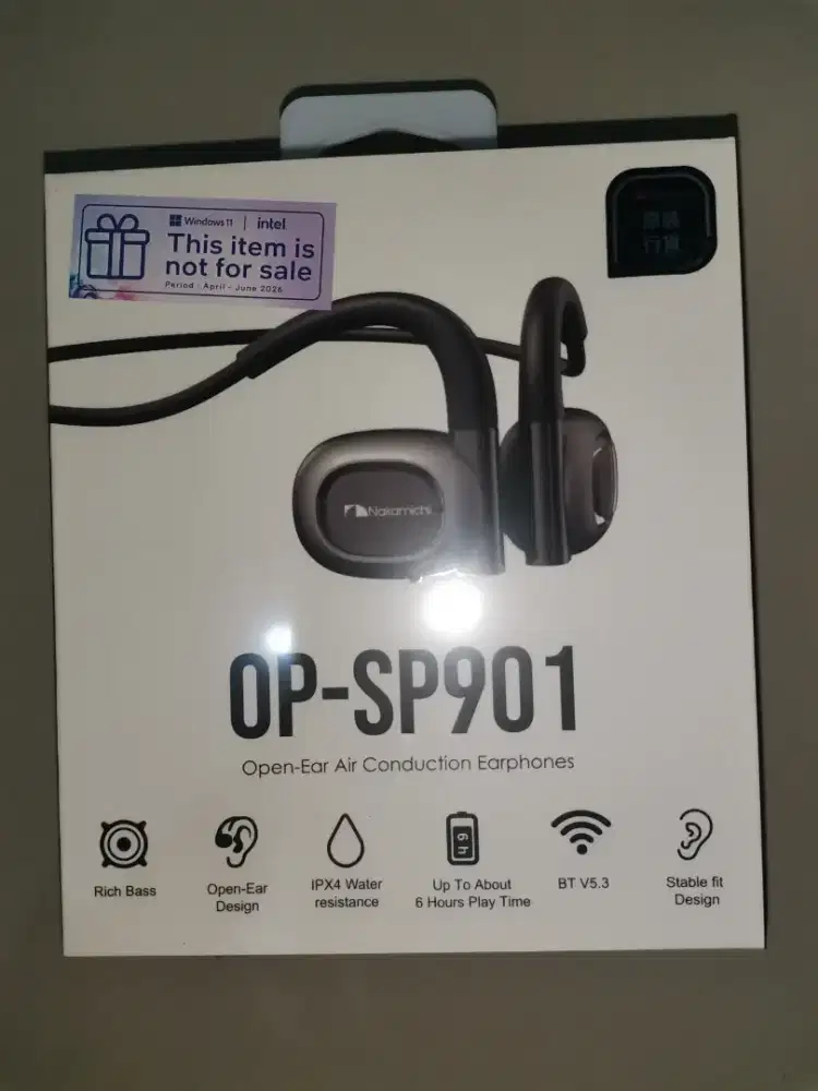 Nakamichi OP SP901 Open Ear Air Conduction IPX4 Sport Headset Earphone