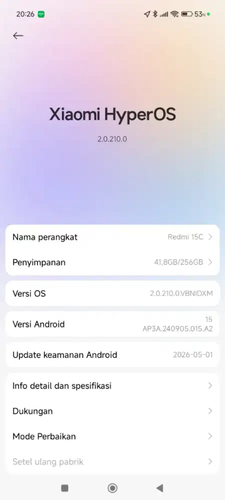 Xiaomi 15C Ram8+8/256Gb Minusan