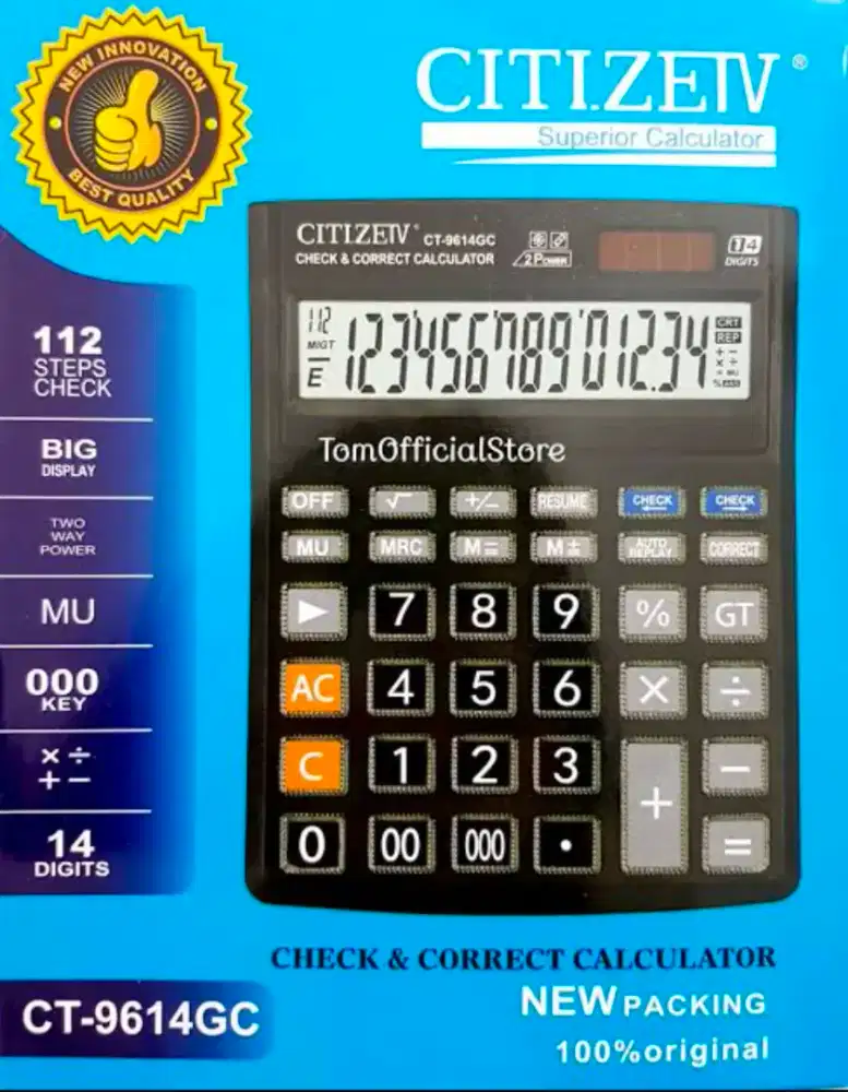 Kalkulator Citizen CT 9614GC 14 Digit Dua Power