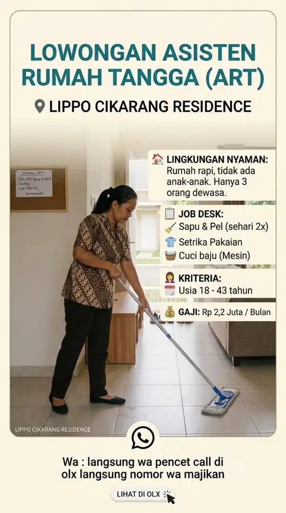 Lowongan asisten rumah tangga cikarang