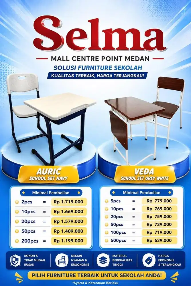 Meja kursi sekolah veda